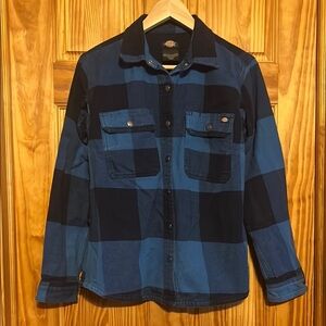 Dickies Navy and Blue Checkered Flannel Shirt